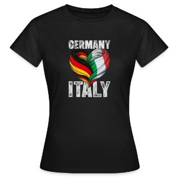 Heart of Germany and Italy - Women's T-Shirt - black - Front - AI Model Female 172 dark (172cm)