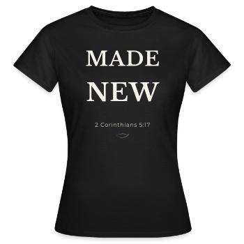 Neues christliches Design – Neues Leben in Chris - Frauen T-Shirt - Schwarz - Vorne - AI Model Female 172 dark (172cm)