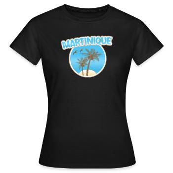 Plage de la Martinique - T-shirt Femme - noir - Devant - AI Model Female 172 dark (172cm)