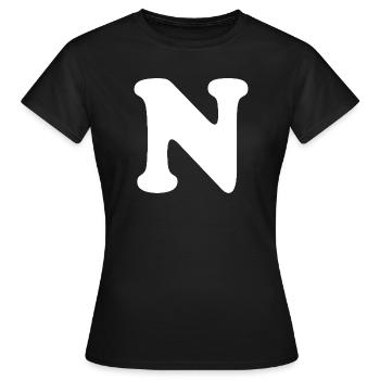 Large N Style Print | Letter N | N Logo - Women's T-Shirt - black - Front - AI Model Female 172 dark (172cm)