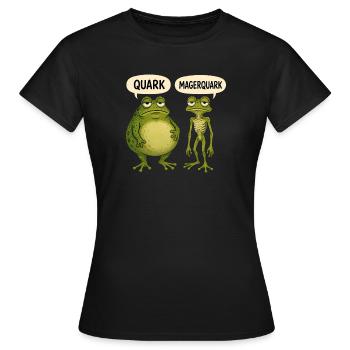 Quark Magerquark Lustige Frösche Für Froschfans - Frauen T-Shirt - Schwarz - Vorne - AI Model Female 172 dark (172cm)