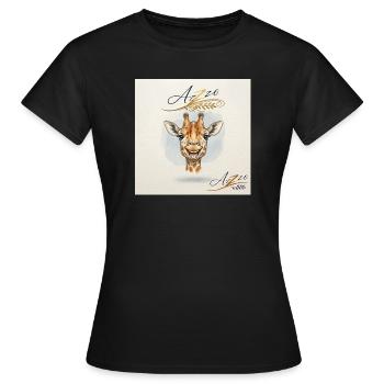 Girafe joyeuse dans le style aquarelle – Azzo - T-shirt Femme - noir - Devant - AI Model Female 172 dark (172cm)