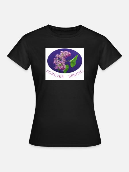 FOREVER SPRING Flieder Fotodruck - Frauen T-Shirt - Schwarz