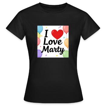 J’adore Marty Balloons - T-shirt Femme - noir - Devant - AI Model Female 172 dark (172cm)