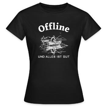 Angeln Genuss - Frauen T-Shirt - Schwarz - Vorne - AI Model Female 172 dark (172cm)