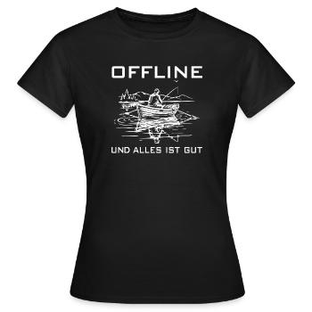 Angeln Genuss - Frauen T-Shirt - Schwarz - Vorne - AI Model Female 172 dark (172cm)