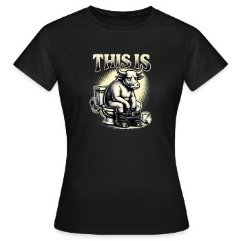 C’est de l’humour de toilettes à la connerie - T-shirt Femme - noir - Devant - AI Model Female 172 dark (172cm)
