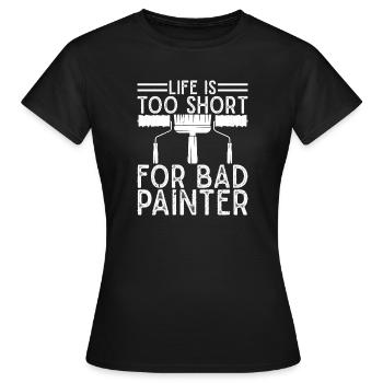 House Painter Hilarious Designs Unique Gifts - Women's T-Shirt - black - Front - AI Model Female 172 dark (172cm)