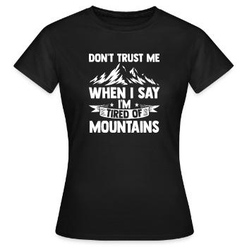 Hiking Mountain Trail Backpacking Outdoors Poaching - Women's T-Shirt - black - Front - AI Model Female 172 dark (172cm)