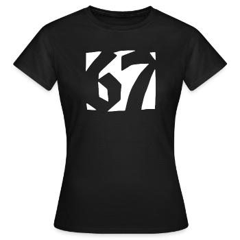 67 Minimal Streetwear Trend Design - Women's T-Shirt - black - Front - AI Model Female 172 dark (172cm)