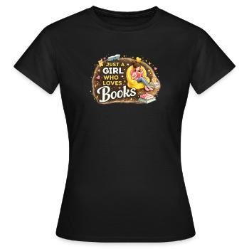 Cadeau d’amoureux du livre pour un nerd du livre - T-shirt Femme - noir - Devant - AI Model Female 172 dark (172cm)
