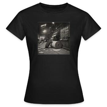 Beaver Paper Mill Industrial Retro Animal Crime - T-shirt Femme - noir - Devant - AI Model Female 172 dark (172cm)