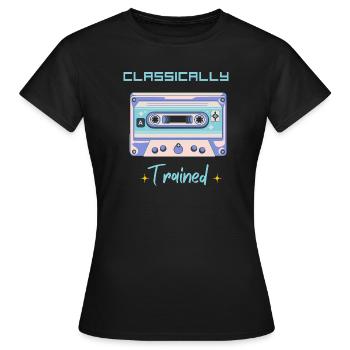 Classically Trained music Retro cassette tape - Women's T-Shirt - black - Front - AI Model Female 172 dark (172cm)