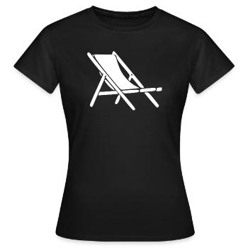 Chaise longue plage Téléchaise longue plage Voyage de vacances à la plage - T-shirt Femme - noir - Devant - AI Model Female 172 dark (172cm)