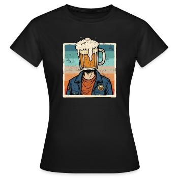 Bière millésime, amateur de bière, amateur de bière, - T-shirt Femme - noir - Devant - AI Model Female 172 dark (172cm)