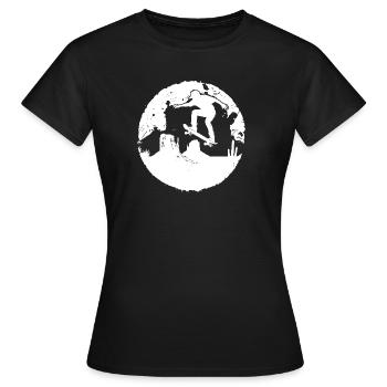 Skateboarder Drawing - Women's T-Shirt - black - Front - AI Model Female 172 dark (172cm)