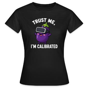 Eggplant Comic Saying Gamer Cartoon - Women's T-Shirt - black - Front - AI Model Female 172 dark (172cm)