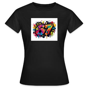 Royal 67 Explosion de couleur - T-shirt Femme - noir - Devant - AI Model Female 172 dark (172cm)