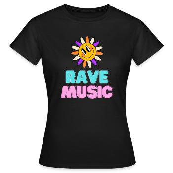 Sunshine Rave Music Neon Design - Women's T-Shirt - black - Front - AI Model Female 172 dark (172cm)