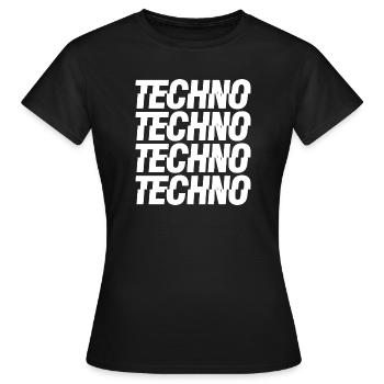 Techno music logo - Women's T-Shirt - black - Front - AI Model Female 172 dark (172cm)