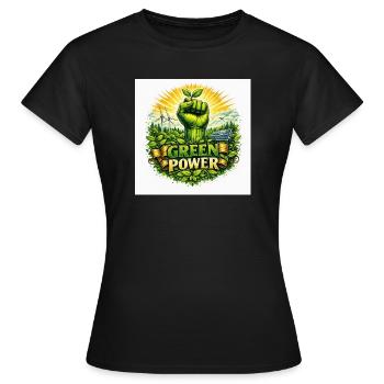 green power - Women's T-Shirt - black - Front - AI Model Female 172 dark (172cm)
