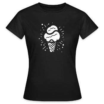 Dessin de cornet de glace - T-shirt Femme - noir - Devant - AI Model Female 172 dark (172cm)