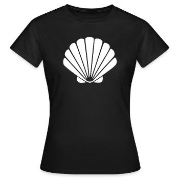 Cadeau de voyage Vacances Plage Scallop Shell - T-shirt Femme - noir - Devant - AI Model Female 172 dark (172cm)