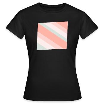 Pastel Diagonal Stripes Peach Mint - Women's T-Shirt - black - Front - AI Model Female 172 dark (172cm)