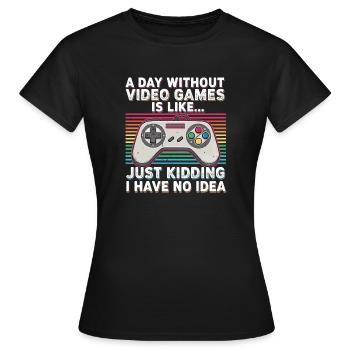 Retro Controller Humor Rainbow - Women's T-Shirt - black - Front - AI Model Female 172 dark (172cm)