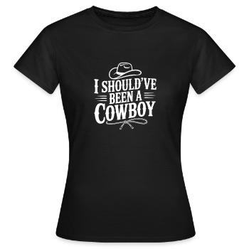 Ich hätte Cowboy sein sollen - Frauen T-Shirt - Schwarz - Vorne - AI Model Female 172 dark (172cm)