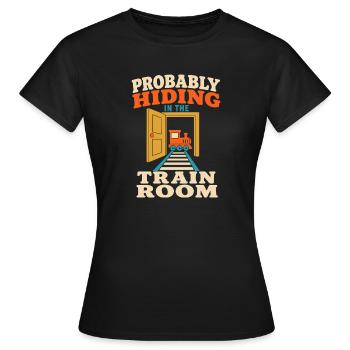 Train Room Model Railway Model Railway Dad Gift - Women's T-Shirt - black - Front - AI Model Female 172 dark (172cm)