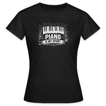 Funny Piano Gift for Pianist and Teacher - Women's T-Shirt - black - Front - AI Model Female 172 dark (172cm)