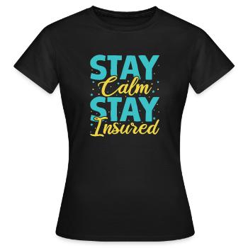 Agent d’assurance Reste calme Reste drôle Assurance - T-shirt Femme - noir - Devant - AI Model Female 172 dark (172cm)