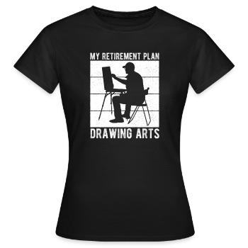 Drôle de peintre artistique : mon projet de retraite, cadeau de dessin - T-shirt Femme - noir - Devant - AI Model Female 172 dark (172cm)