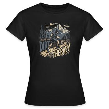Course sur sentier - Thérapie de la saleté - T-shirt Femme - noir - Devant - AI Model Female 172 dark (172cm)