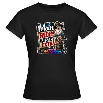Moin Piratenmöwe - Frauen T-Shirt - Schwarz - Vorne - AI Model Female 172 dark (172cm)