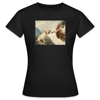 Dog God Hand Labrador Dogs meme - Women's T-Shirt - black - Front - AI Model Female 172 dark (172cm)