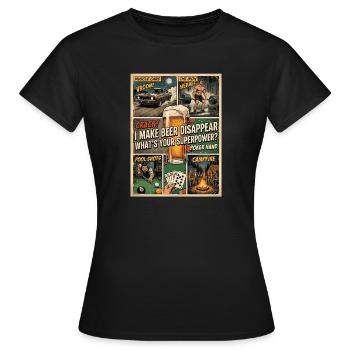 Je fais disparaître la bière Craft Beer - T-shirt Femme - noir - Devant - AI Model Female 172 dark (172cm)