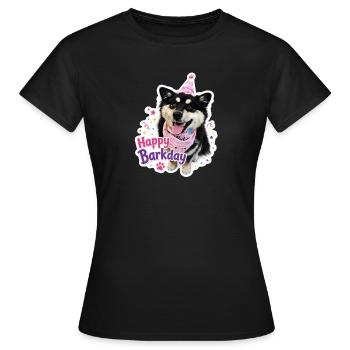 Joyeux Barkday Lapphund finlandais - T-shirt Femme - noir - Devant - AI Model Female 172 dark (172cm)
