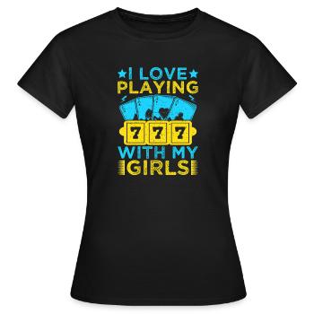 Les amateurs de jeux d’argent adorent jouer avec mes filles au casino - T-shirt Femme - noir - Devant - AI Model Female 172 dark (172cm)