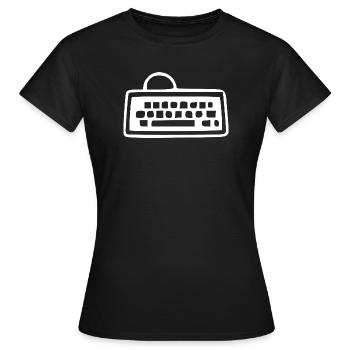Retro_Vintage_80er_90er_Jahre_Tastatur_schwarzw - Women's T-Shirt - black - Front - AI Model Female 172 dark (172cm)