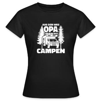 Aus dem Weg Opa campt - Frauen T-Shirt - Schwarz - Vorne - AI Model Female 172 dark (172cm)