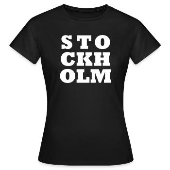 Logo de Stockholm - T-shirt Femme - noir - Devant - AI Model Female 172 dark (172cm)