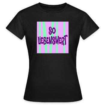 Freundin Liebenswert - Frauen T-Shirt - Schwarz - Vorne - AI Model Female 172 dark (172cm)