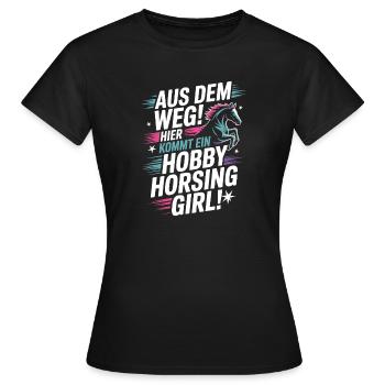 Hobby Horsing Girl Steckenpferd Pony Reiten Pferde - Frauen T-Shirt - Schwarz - Vorne - AI Model Female 172 dark (172cm)