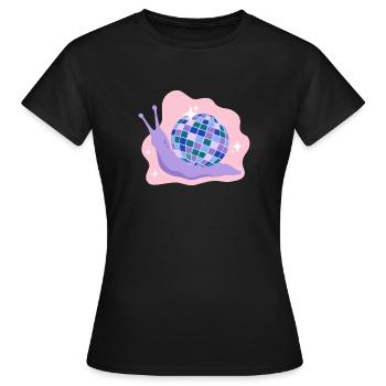 Escargot Disco Ball - T-shirt Femme - noir - Devant - AI Model Female 172 dark (172cm)