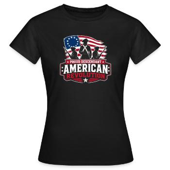 Fier descendant de la Révolution américaine - T-shirt Femme - noir - Devant - AI Model Female 172 dark (172cm)
