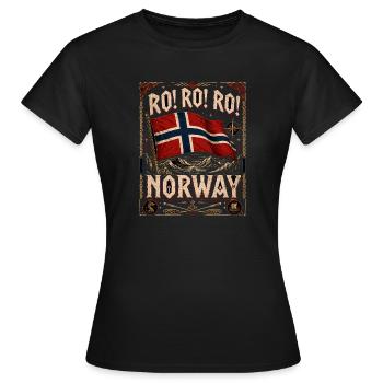 Rock Roll Norvège Norvège Montagnes du drapeau viking - T-shirt Femme - noir - Devant - AI Model Female 172 dark (172cm)