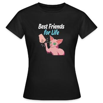 Chats Sphynx - T-shirt Femme - noir - Devant - AI Model Female 172 dark (172cm)