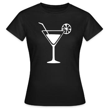 Barman cadeau de cocktail en verre de cocktail - T-shirt Femme - noir - Devant - AI Model Female 172 dark (172cm)